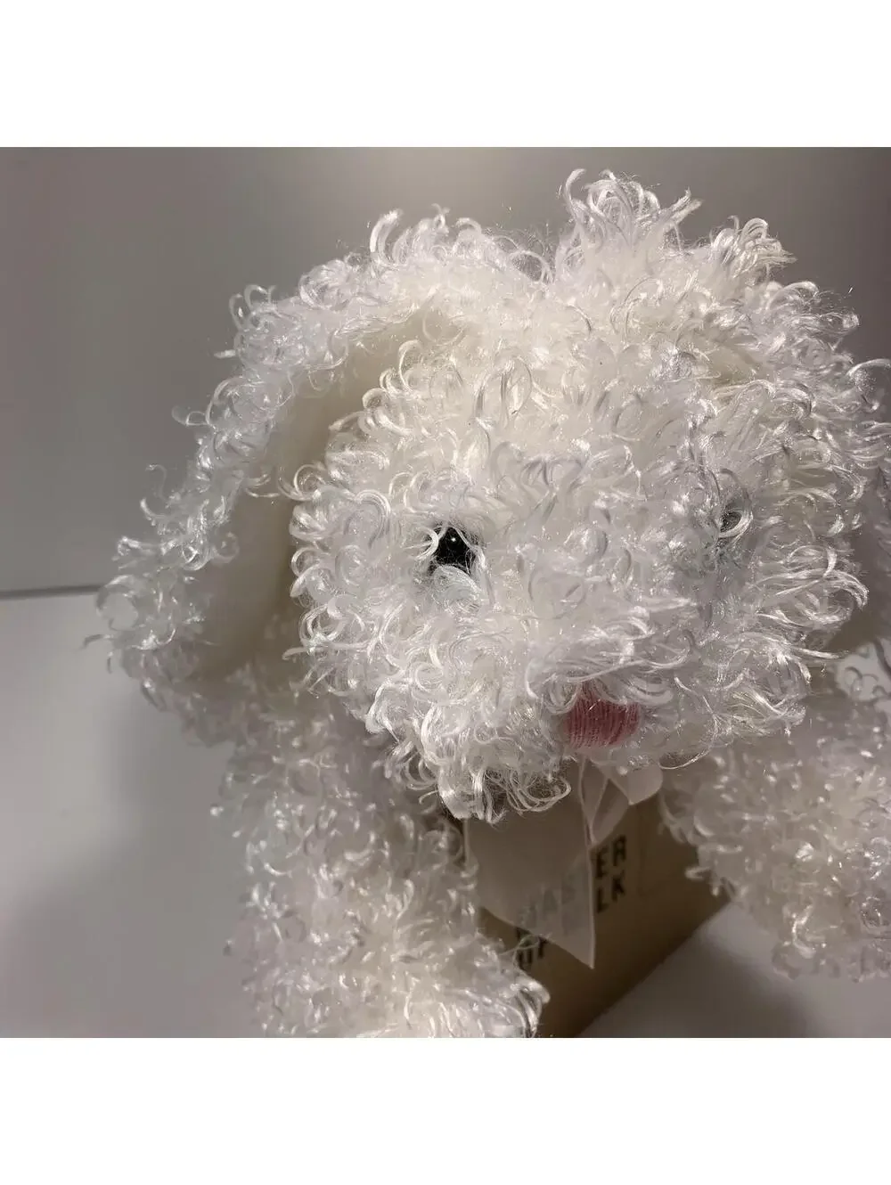 White Curly Plush Dog Puppy Stuffed Animal Soft Toy